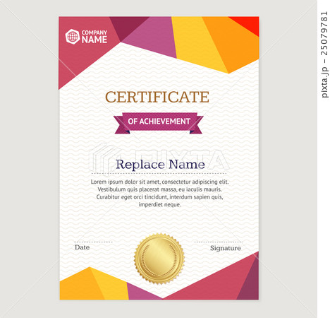 Certificate Vertical Template. Vector Certificate Vertical Template. Vector 25079781