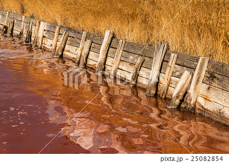 beautiful reflections in the waters of saltworks 25082854