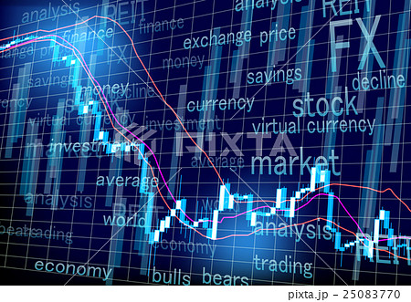 株価下落のイラスト素材