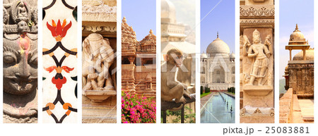 Collage with landmarks of India 25083881