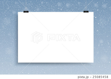 Falling snow vector. Mockup. White sheet. Falling snow vector. Mockup. White sheet. 25085458