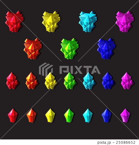 Set of magic crystals or minerals cartoon style on 25086652