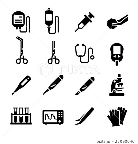 Medical Equipment Tool Vector Icon Set 25090646