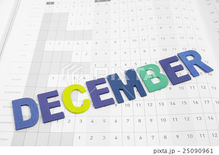 Colorful December  month on calendar paper 25090961