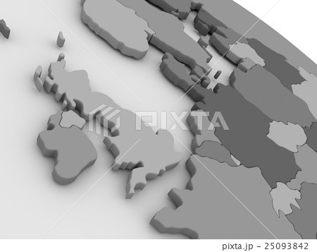United Kingdom on grey 3D map United Kingdom on grey 3D map 25093842