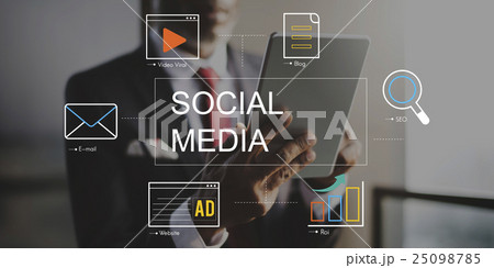 Social Media Advertisement Connection Concept 25098785