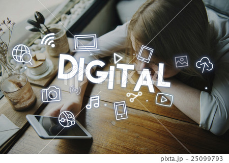 Digital Technology Icons Graphic Concept Digital Technology Icons Graphic Concept 25099793