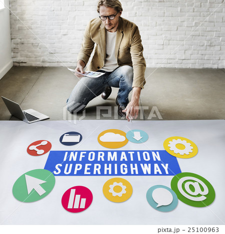 Information Superhighway Online Network Connect Concept 25100963