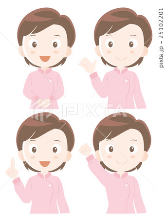 介護士 女性 表情ポーズセットC 25102201