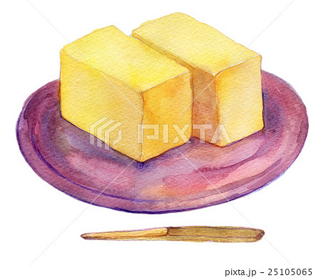 水彩イラスト 芋ようかんのイラスト素材
