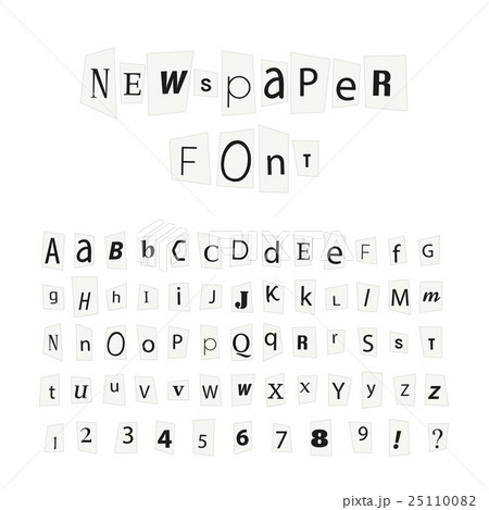 Newspaper Font Alphabet All Letters Newspaper Alphabet Different Font