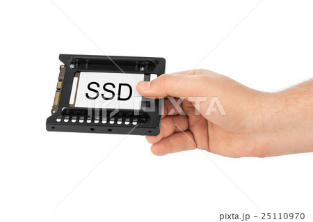 Hand and computer SSD drive 25110970