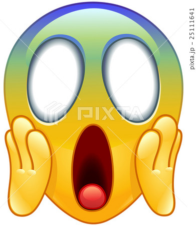 Fear emoticon face icon isolated, scared - Stock Illustration [40419455]  - PIXTA