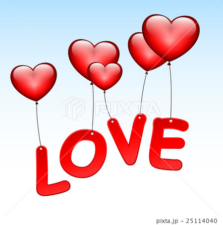 love word with heart balloons 25114040