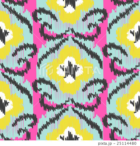 Ikat ogee vector seamless pattern. 25114480
