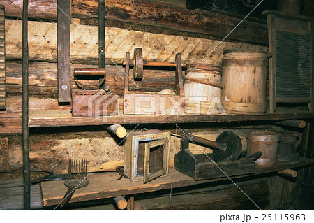 Old vintage village with household items 25115963