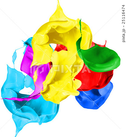 Colored paint splashes isolated on white 25116474