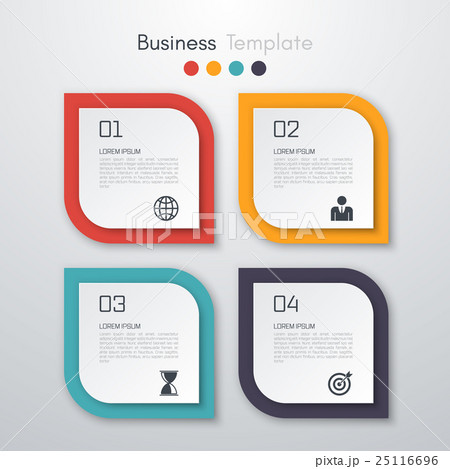 Vector illustration of four square infographics 25116696
