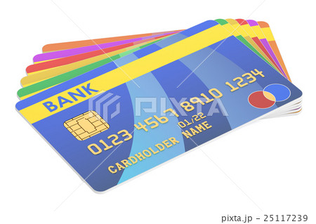 Set of Credit Cards, 3D rendering 25117239