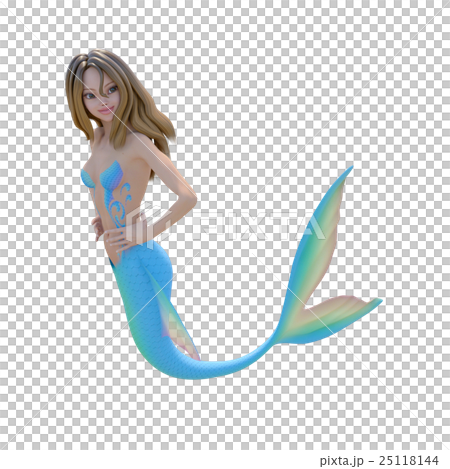 可愛いマーメイド(人魚)perming 3DCG イラスト素材 可愛いマーメイド(人魚)perming 3DCG イラスト素材 25118144