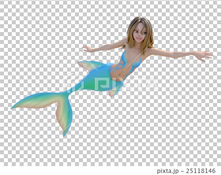 可愛いマーメイド(人魚)perming 3DCG イラスト素材 可愛いマーメイド(人魚)perming 3DCG イラスト素材 25118146