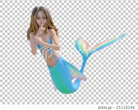 可愛いマーメイド（人魚）perming 3DCG イラスト素材 25118148