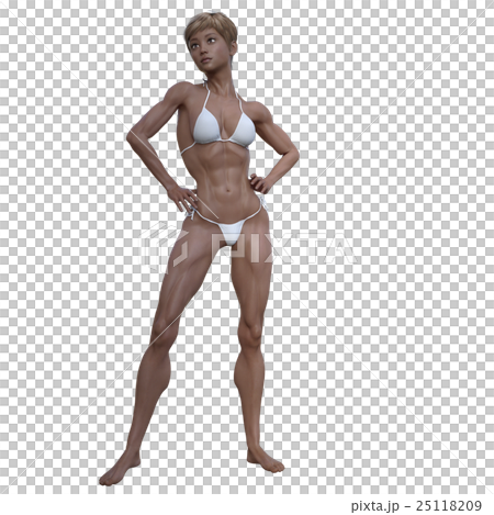 女性ボディービルダー perming3DCGイラスト素材 女性ボディービルダー perming3DCGイラスト素材 25118209