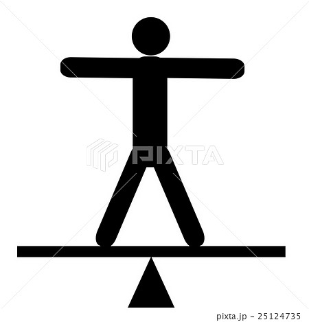 バランスを取る人のイラスト 黒 バランスを取る人のイラスト 黒 25124735