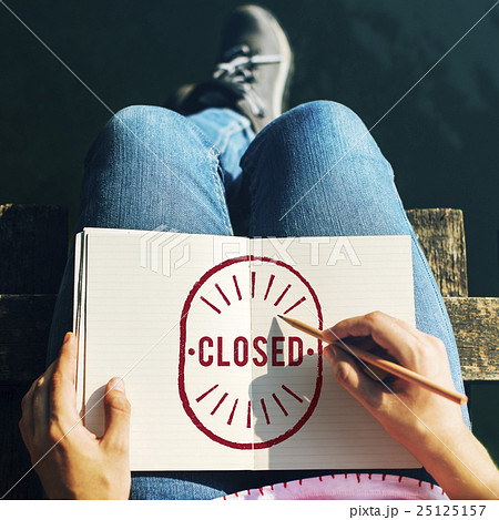 Closed Done Finished Sealed Unavailable Graphic Concept 25125157