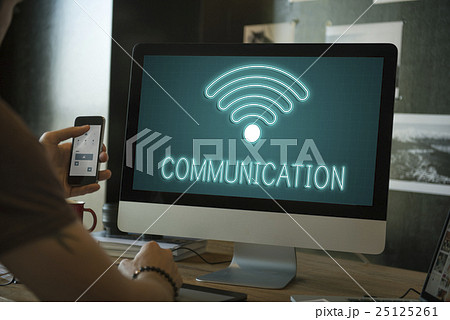 Online Network Wifi COmmunication Icon Concept Online Network Wifi COmmunication Icon Concept 25125261