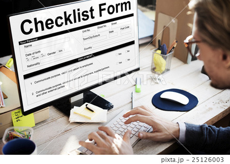 Checklist Form Document Data Information Contract Concept Checklist Form Document Data Information Contract Concept 25126003