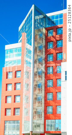 facade of the house red in the high-tech style 25128364