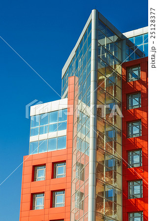 facade of the house red in the high-tech style 25128377