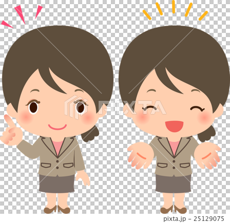 笑顔で説明するスーツの女性 笑顔で説明するスーツの女性 25129075