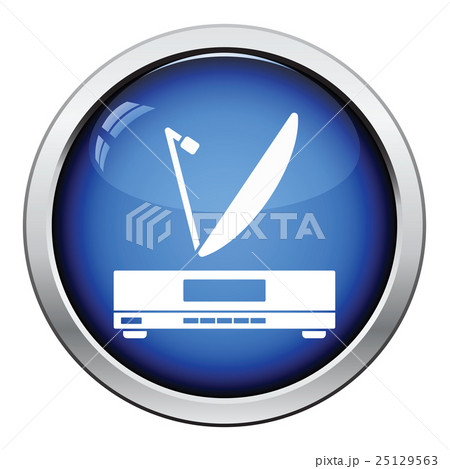 Satellite receiver with antenna icon Satellite receiver with antenna icon 25129563