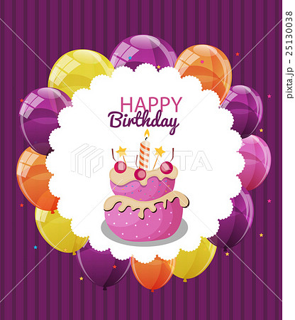 Color Glossy Happy Birthday Balloons, Flags and Color Glossy Happy Birthday Balloons, Flags and 25130038