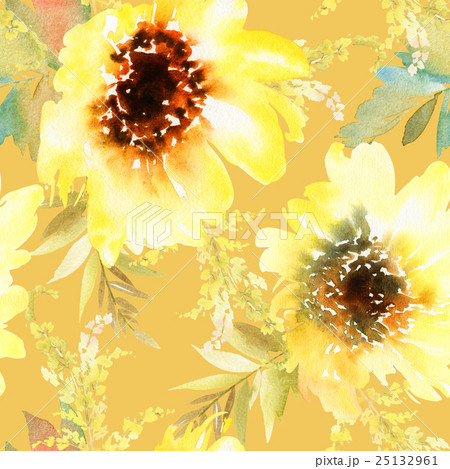 Sunflowers seamless pattern 25132961