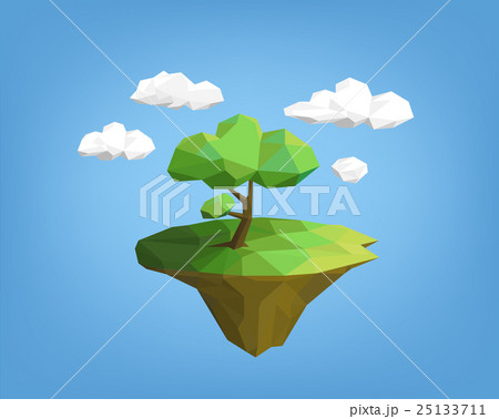 landscape low poly style - tree on island landscape low poly style - tree on island 25133711
