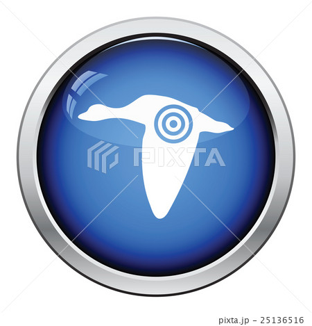 Flying duck  silhouette with target  icon 25136516