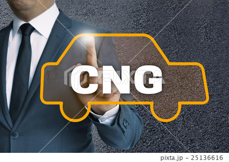 CNG auto touchscreen is operated by businessman concept CNG auto touchscreen is operated by businessman concept 25136616