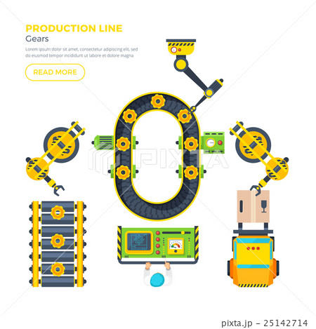 Production Line Top Viewのイラスト素材