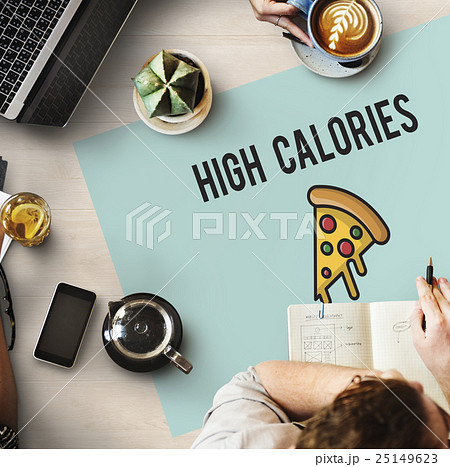 Pizza Icon Fast food Unhealthy Snacks Calories Fat Concept Pizza Icon Fast food Unhealthy Snacks Calories Fat Concept 25149623