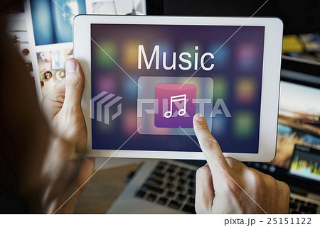 Digital Music Streaming Multimedia Entertainment Online Concept 25151122