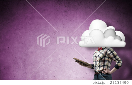 Girl with head in cloud 25152490