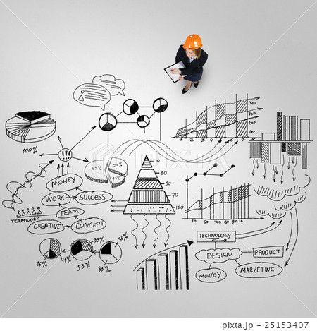 Woman builder with folder in hands Woman builder with folder in hands 25153407