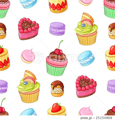 Assorted colorful desserts, cupcakes and macaroons Assorted colorful desserts, cupcakes and macaroons 25154909