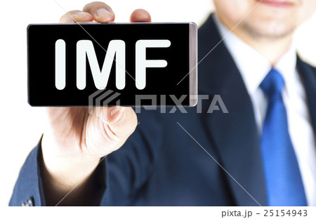 IMF word on mobile screen in businessman hand 25154943