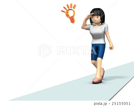 進路を見渡す若い女性 進路を見渡す若い女性 25155051