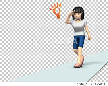 進路を見渡す若い女性 進路を見渡す若い女性 25155051