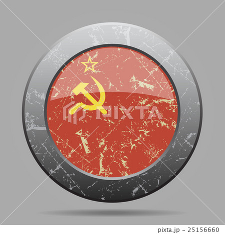 metal button with Soviet Union flag - grunge style metal button with Soviet Union flag - grunge style 25156660